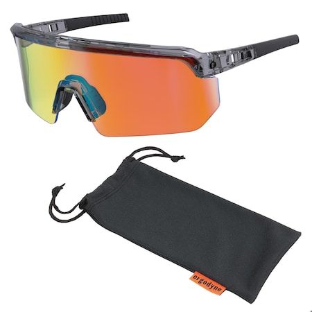 Ergodyne AEGIR, Safety Glasses, Orange Mirror Lens, Clear Smoke Frame AEGR-AFSPM
